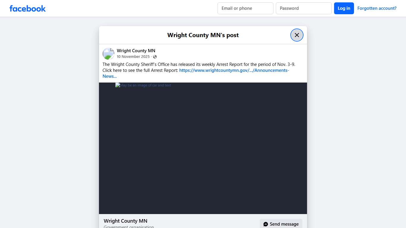 The Wright County Sheriff’s Office has... - Wright County MN Facebook